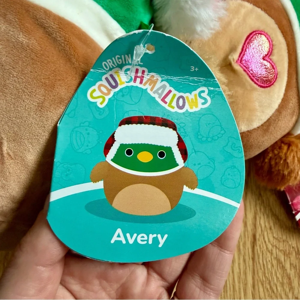 Squishmallows Avery the mallard duck holiday and valentines bundle